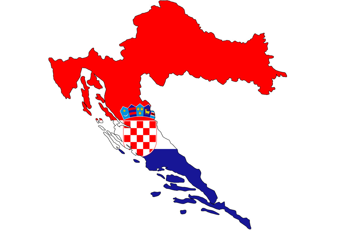 Croatia Map with flag